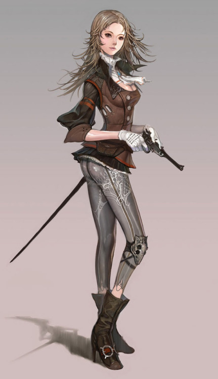 Female Fighter Character Art - Granada Espada: Sword of the New World (PC)