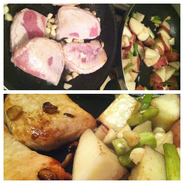 I&rsquo;ve been craving garlic so Michael got garlic roasted pork, asparagus
