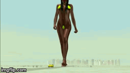 Follower request. Ebony giantess finding a new town to wreak havoc upon.