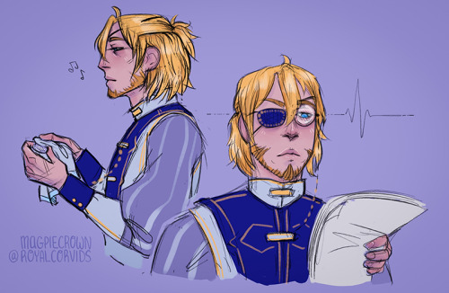 It has been decided that Dimitri should wear a monocle to alleviate that eye strain he complains abo