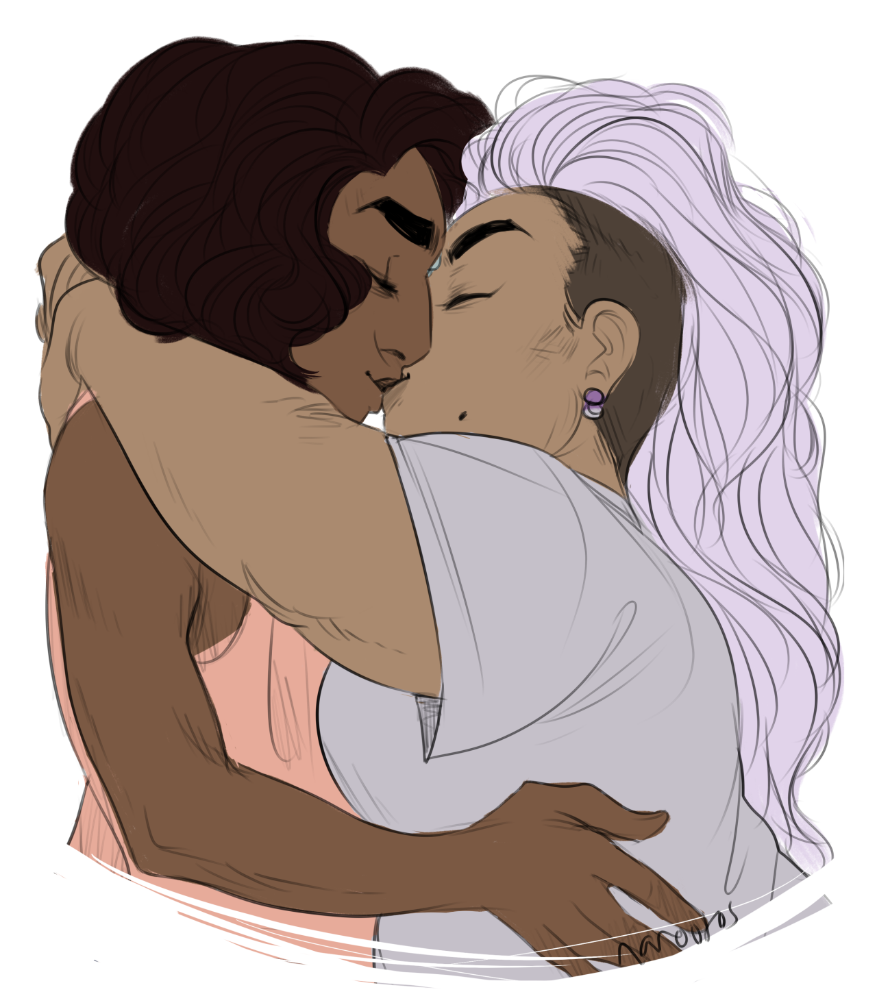 narootos:      human au pearlmethyst bc this is all i do with my time plus this: