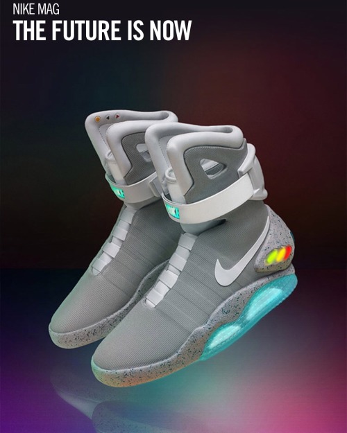 sn2s:  Nike Air Mag - October 4th 2016  If this is real please let me know i have to have them ….must have them….not for the in crowd..but becausr back to the future was one of my first movirs i saw with my pops and i asked him to get me