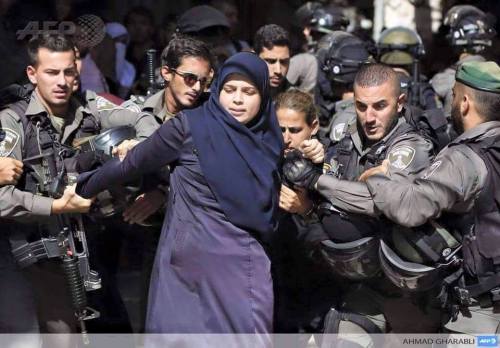 m7madsmiry: HOW many “Idf men” are needed to arrest a Palestinian woman?!