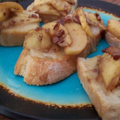 I came up with this recipe one night for dinner and my husband and family loved it and it has become a regular for us. The combination of spiced apples and brie cheese is amazing. Great served with a spring lettuce salad. You can also make this as an...