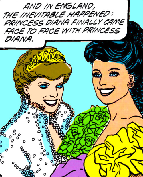dailydccomics:oh yeah you guys remember that time Wonder Woman met Princess Diana? the 90s were a wi