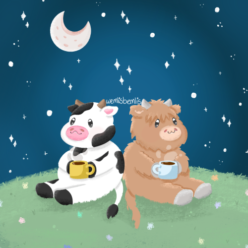 cowb and honeybun drink hot choccy under the stars