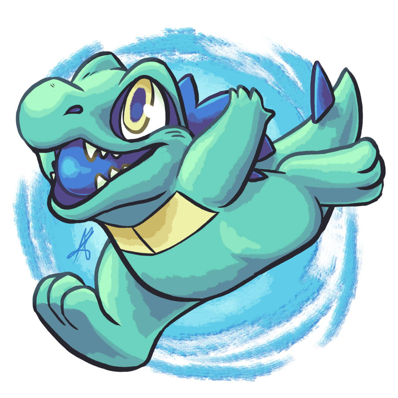 Den Of Art Celebration Roseyhyena Shiny Totodile S Colors Are Real