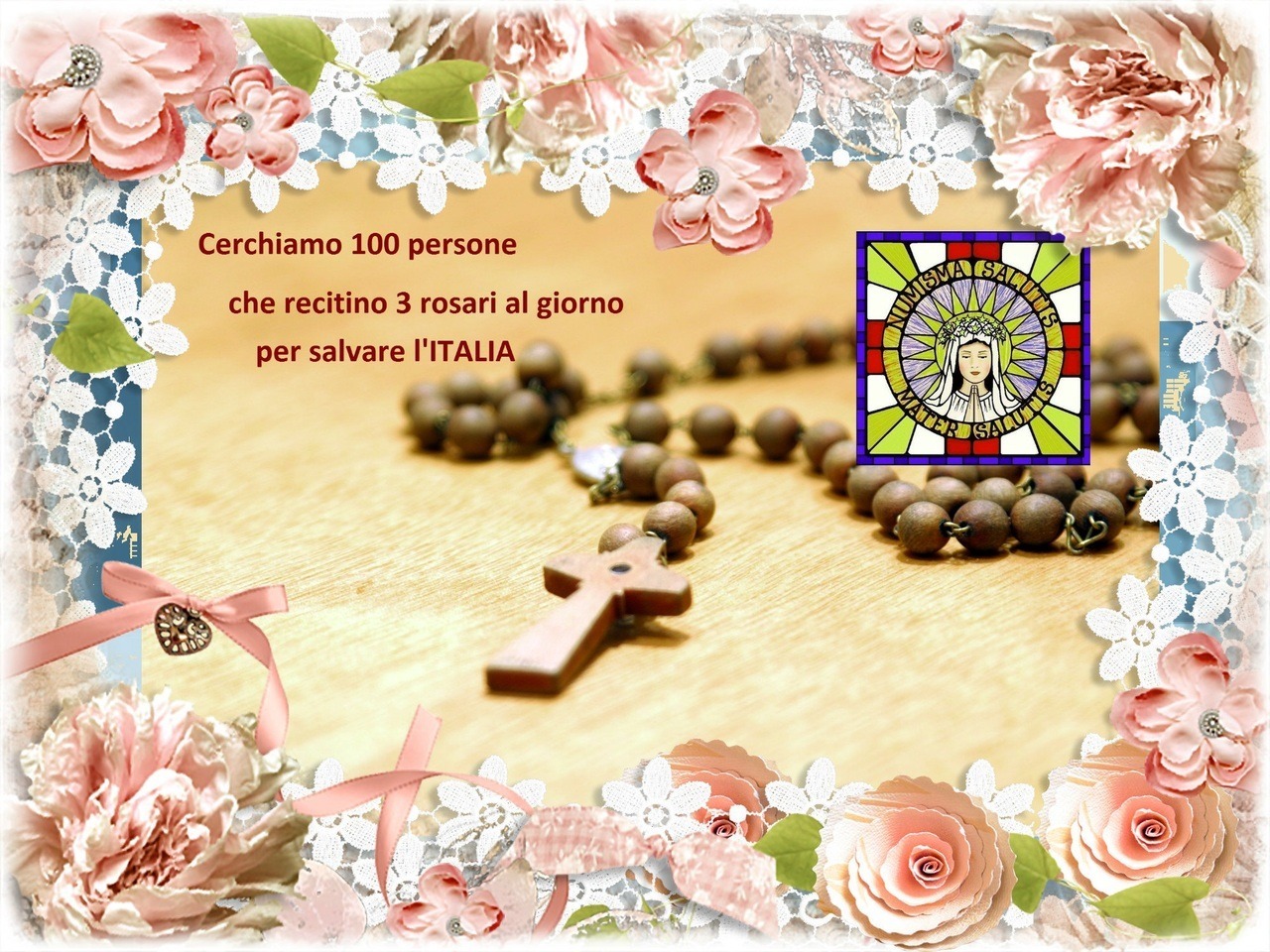 █ ♥*  Cerchiamo 100 persone che recitino 3 rosari al giorno per salvare l'Italia Facci sapere se tu lo farai per contare le persone che si sono unite.  gesuallumanitaitalia@yahoo.it
Vorremmo sapere il numero effettivo delle persone che lo stanno...