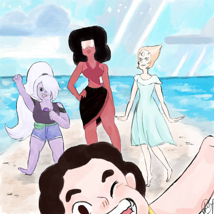 da-void:  FINISHED COLORED VERISON!!! WOOP!! SUMMER TIME WITH THE CRYSTAL GEMS!!!!I’m