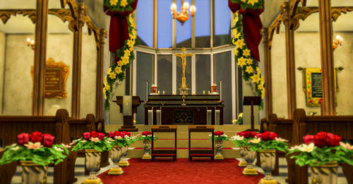 Soo, I made a Catholic Church for my mexican sims, I love colonial style Church CC stuff is from Pan