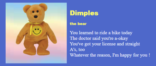 rollyroll:Dimples the bear (2005)