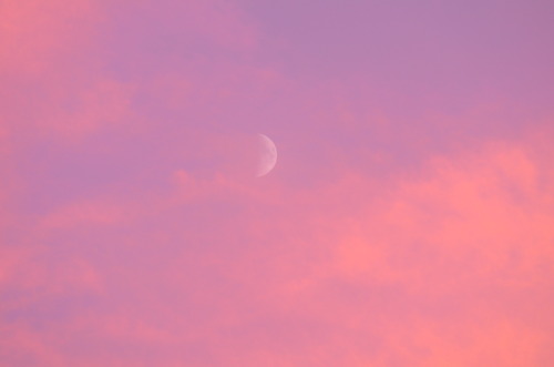 Moon at sunset by Brendan Mccaw