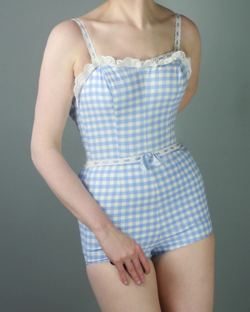 coquettefashion:Vintage ItemsCherry Tank | Cowgirl TeeGingham Dress | Playboy TankGingham Bustier | 