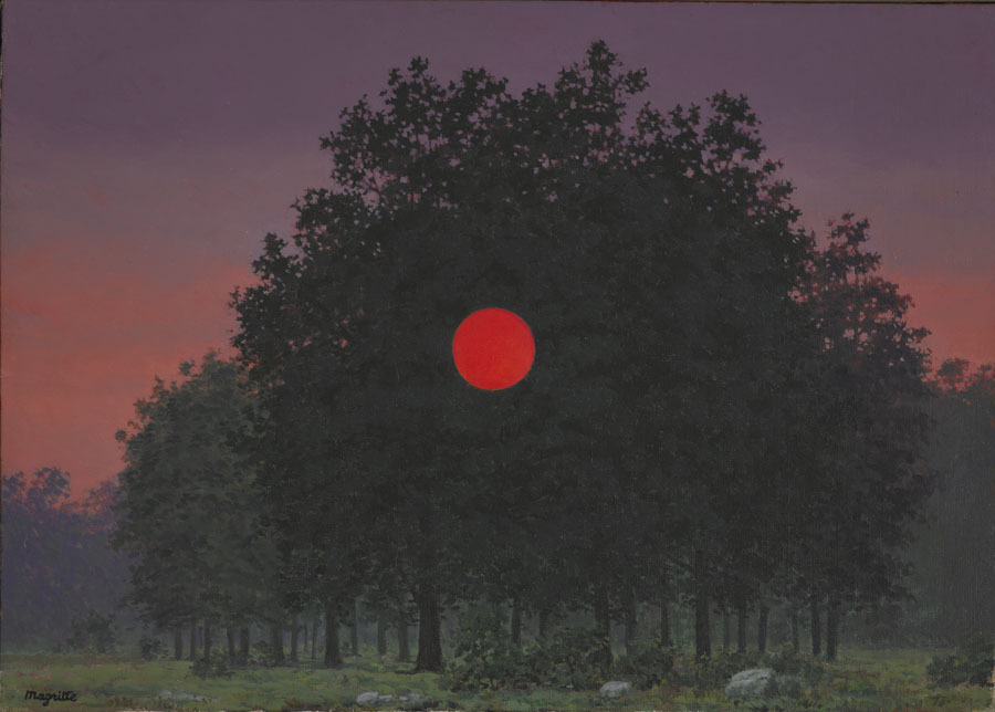 redwineandcigs:  bepeu:  Le Banquet, 1957 and 1958 by René Magritte  Super moon