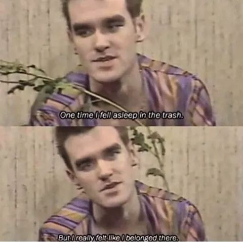 hotwheelsam: I relate to Morrissey so much As an edgy teen who’s now grown up to be a massive lefty/