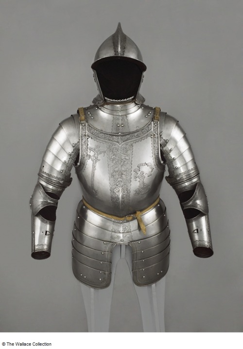 Three Quarter armor crafted by Michel Witz the Younger of Innsbruck, Germany, 1555.from The Wallace 
