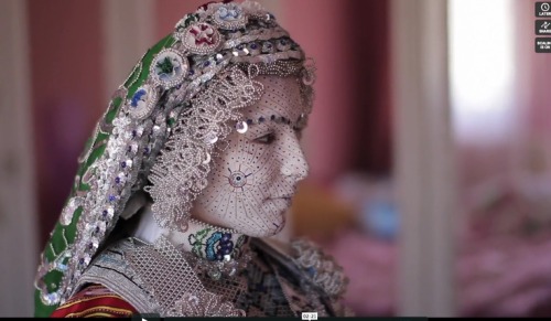 jeannepompadour:Decorations of Slavic Muslim brides from the Balkans Torbesh bride in her ceremonial