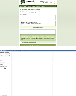 ninpen:  Tools roundup Accessify- converts html to javascript Create CSS3- easy