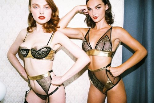 Georgie Hobday and Ellen Burton wearing lingerie from Loveday London (AW2018)Photographer: Saga Sig