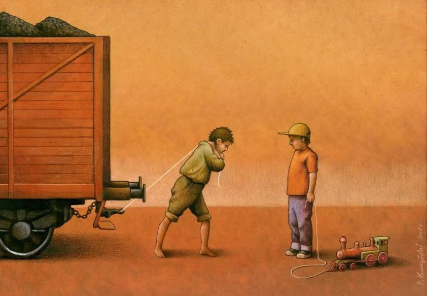 cubebreaker:  Polish artist Pawel Kuczynski creates illustrations which take on issues