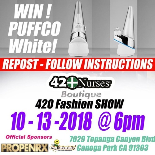 Win a white puffco Vaporizer, these are amazing they eliminate using the torch! One lucky winner wil