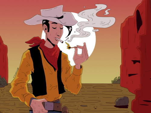 fanart two: lucky luke. used to watch the cartoon a bit as a kid and always thought that luke was ki