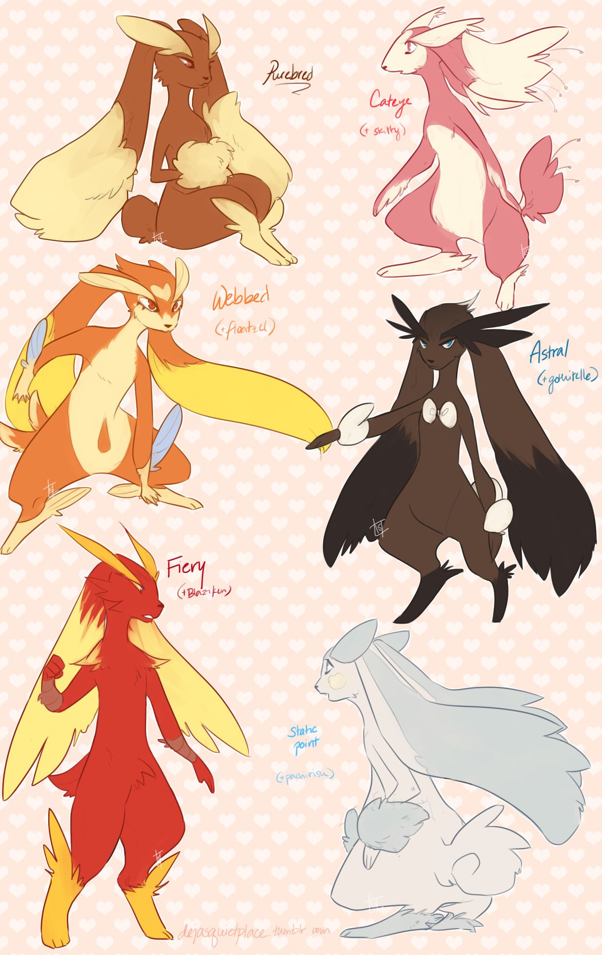dejasquietplace:
“im not great at drawing animals, but i tried my best so i could do variations of my favorite pokemon! lovely lopunny