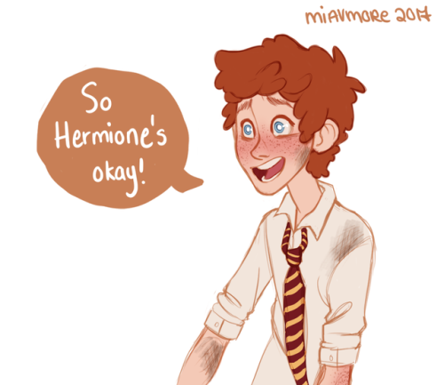 miavmore:mmm okay ron in the chamber of secrets being really worried about hermione and ready to fig