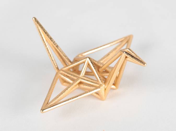 shapeways:  A sweet 3D printed Origami inspired crane sculpture. Designed by Shapie