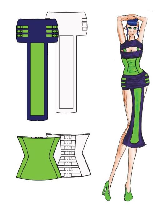 The skirt is a little short, and this isn’t rendered the way I’d like it, but this was m