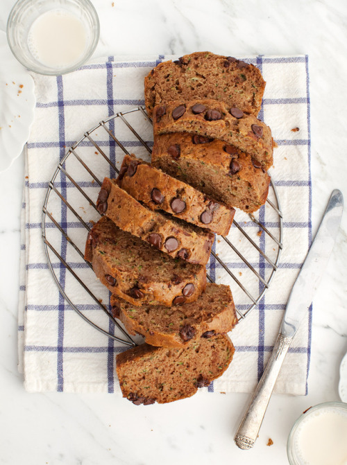 guardians-of-the-food:Almond Chocolate Chip Zucchini Bread