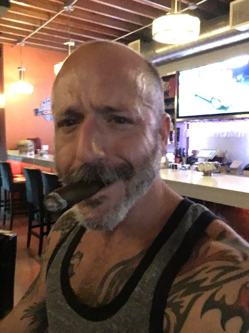 @ the cigar bar with @officerstephens954 and @muscledpup