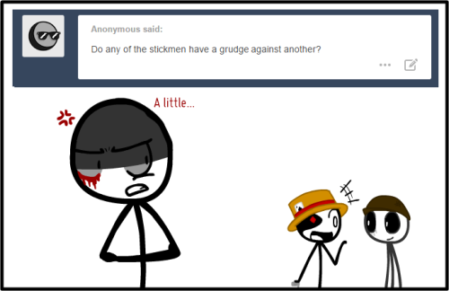 He’s such a tease~ Also for a little info on the two:Lucky Shot: Grim’s old boss/le