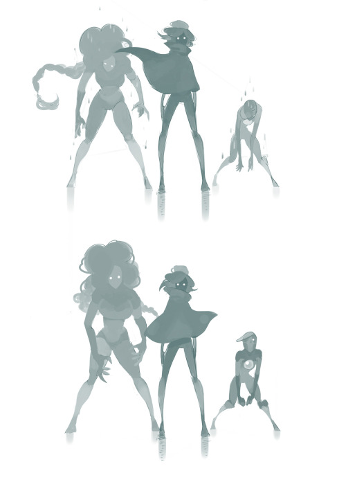 toe-the-other-eye: The sisters getting ready for battle You can see a little gif-thing here Messin