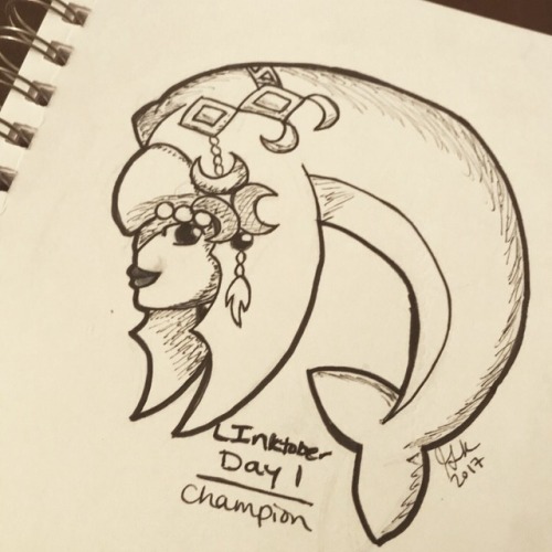 I’m doing Linktober this year! First two prompts were Champion and Merchant so I did Mipha and