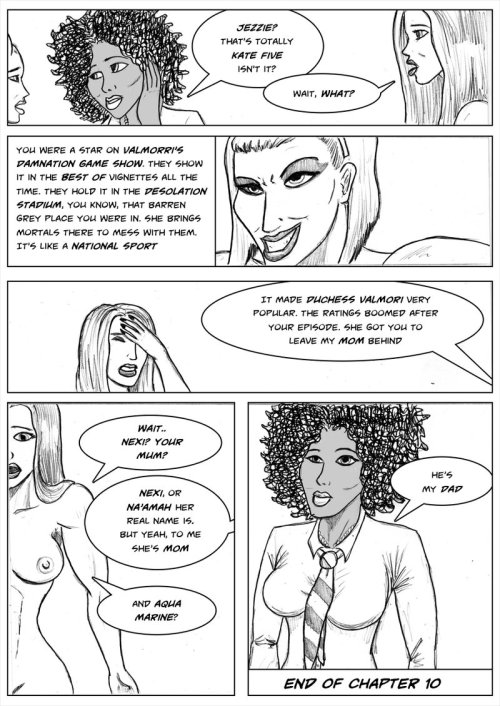Kate Five vs Symbiote comic Page 229 by cyberkitten01   End of Chapter 10. You zoomed by!So many revelations!  
