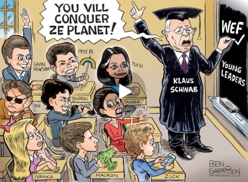 Ben Garrison's Klaus Schwab & Young Global Leaders Comic