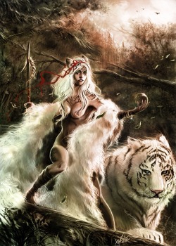 dirtytwiztidmomma:  Her White Tiger is Her