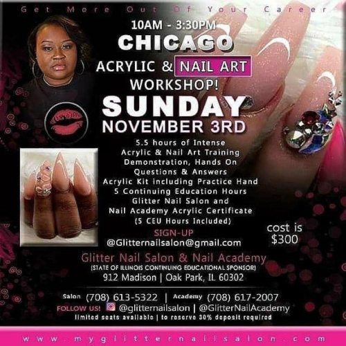 ONLY 3 SEATS AVAILABLE @nailsbymrstisa SUNDAY NOVEMBER 3RD 10AM - 3:30PM 708-613-5322 5.5 HOURS OF I