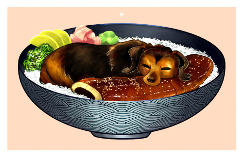 Pet portrait for my best friend who loves unagi don ~ ~ ~