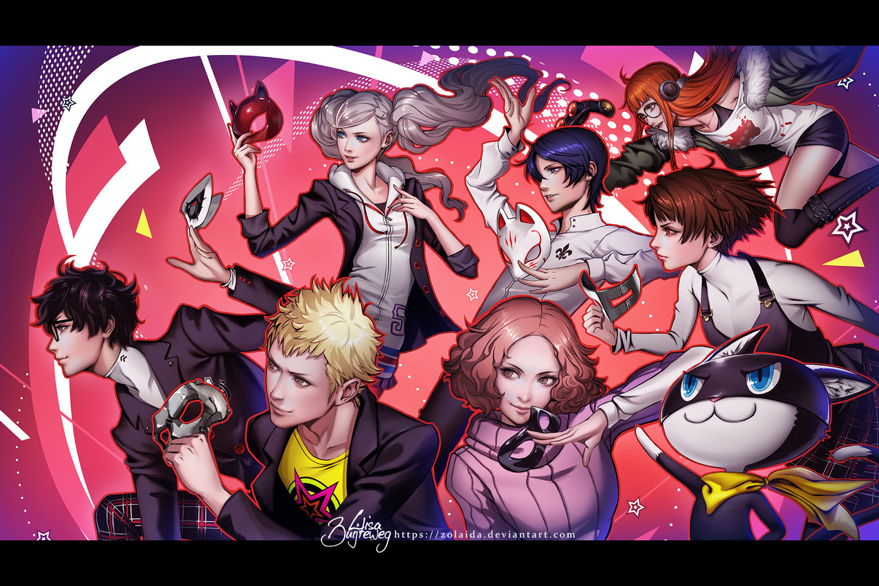 zolaida: Really loved Persona 5, after playing 110 hours I had to do a proper fanart!