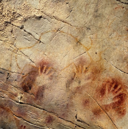 collectivehistory:The Panel of Hands in the El Castillo cave in Spain date over 40,000 years old (BB