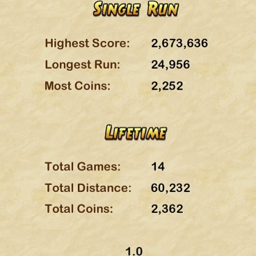 #templerun2 stats