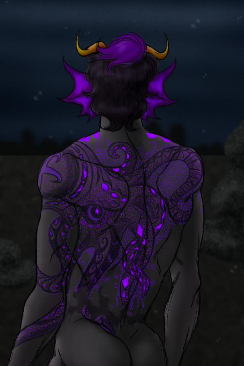 curiouslyhigh:fucking finished oh my fucking godhere guys have some shiny glowy eridan with some bac