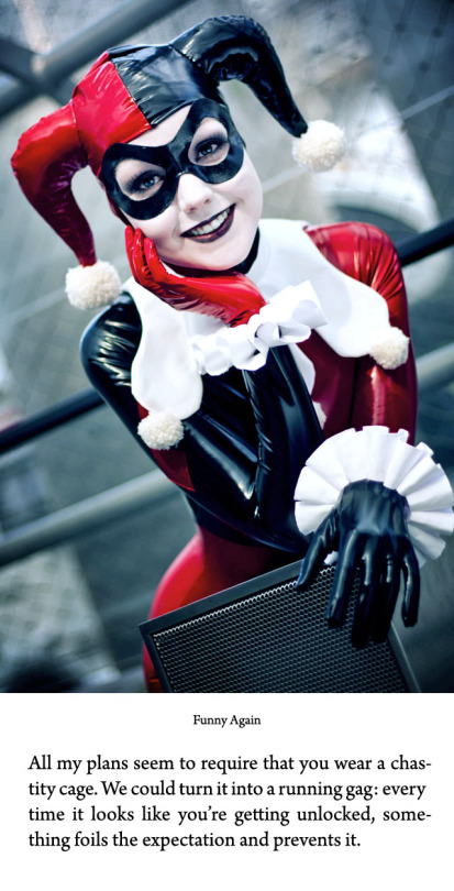 There are more excellent Harley Quinn cosplay images on the web than I’m able to invent captions. Here’s a small selection: