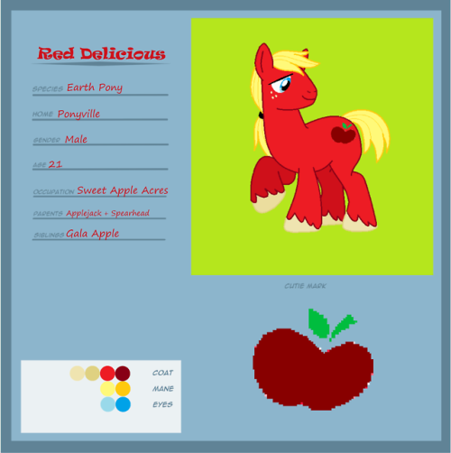 Mane 6 Kids Pt. 4Here are my Apple family OC’s.Big Macintosh x CheerileeAmbrosiaCherry BlossomApplej