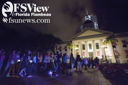 Tallahassee students marched from the Leon County Civic Center to the old Florida Capitol in the early morning hours of July 14, 2013 to protest and mourn the ‘not guilty’ verdict in the trial of George Zimmerman for the shooting death of Trayvon...