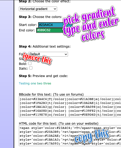 tumblr css color codes