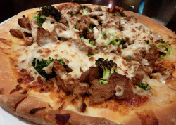 vegan-yums:  Vegan Broccoli &amp; Seitan Pizza from Ethos Vegan Kitchen by sciencensorcery on Flickr.