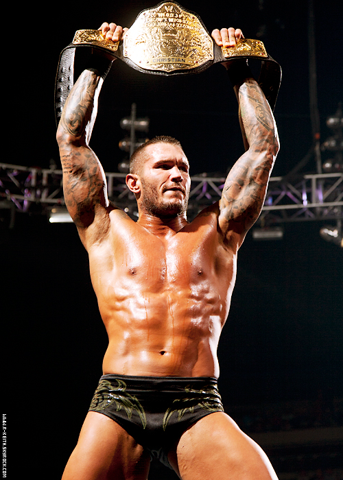 r-keith-blog:  In 2011, Randy won the World Heavyweight Champs from Christian   He’s gonna look so hot when he’s  finally holding the WWE Championship!